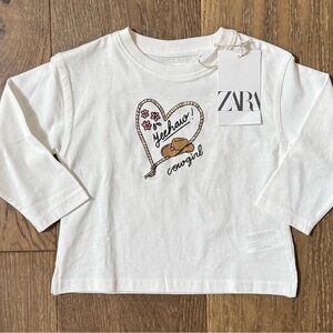 Zara Kids Yeehaw Cowgirl Rodeo long sleeve top NWT